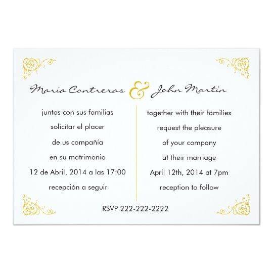 bilingual english spanish wedding invitation 161474490167585126