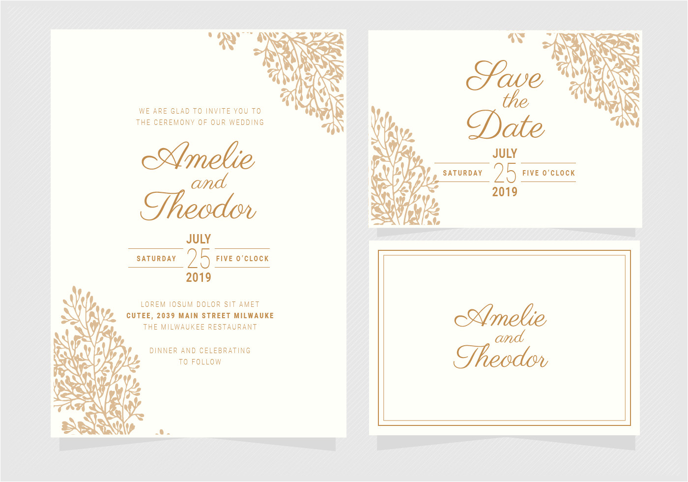 517073 vector elegant wedding invitation template