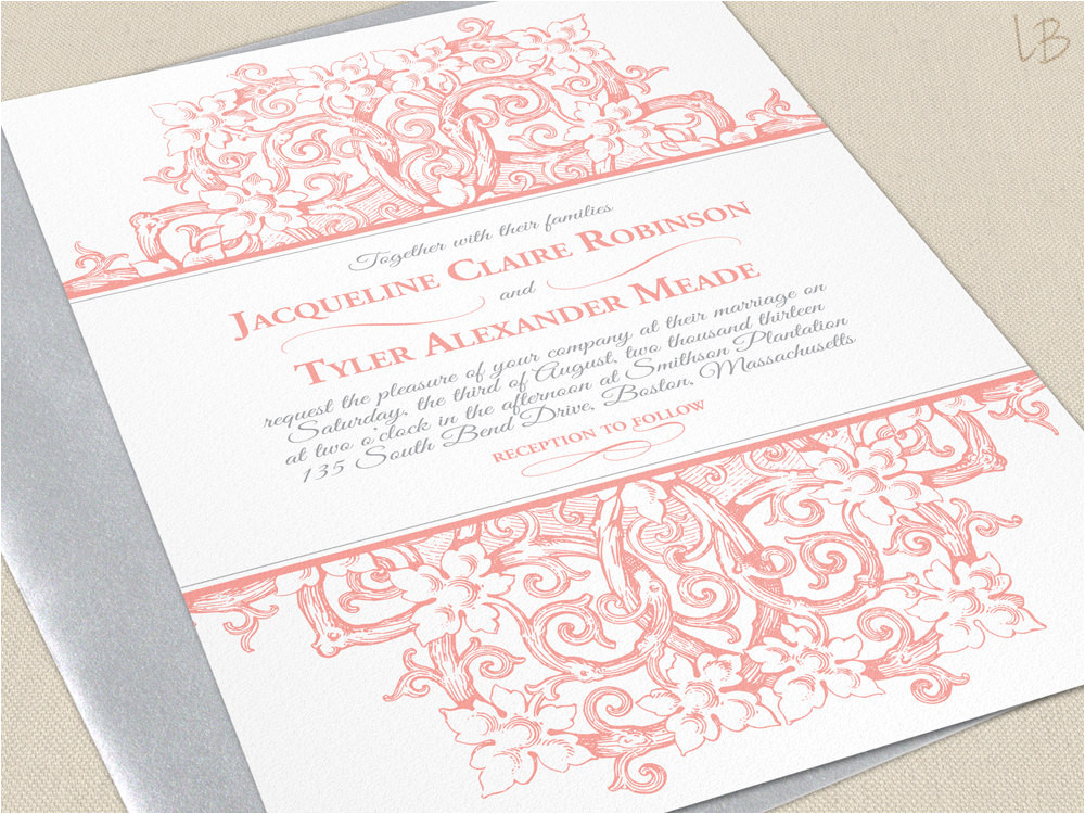 victorian wedding invitation sample