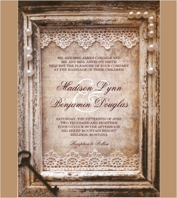 sample vintage wedding invitation