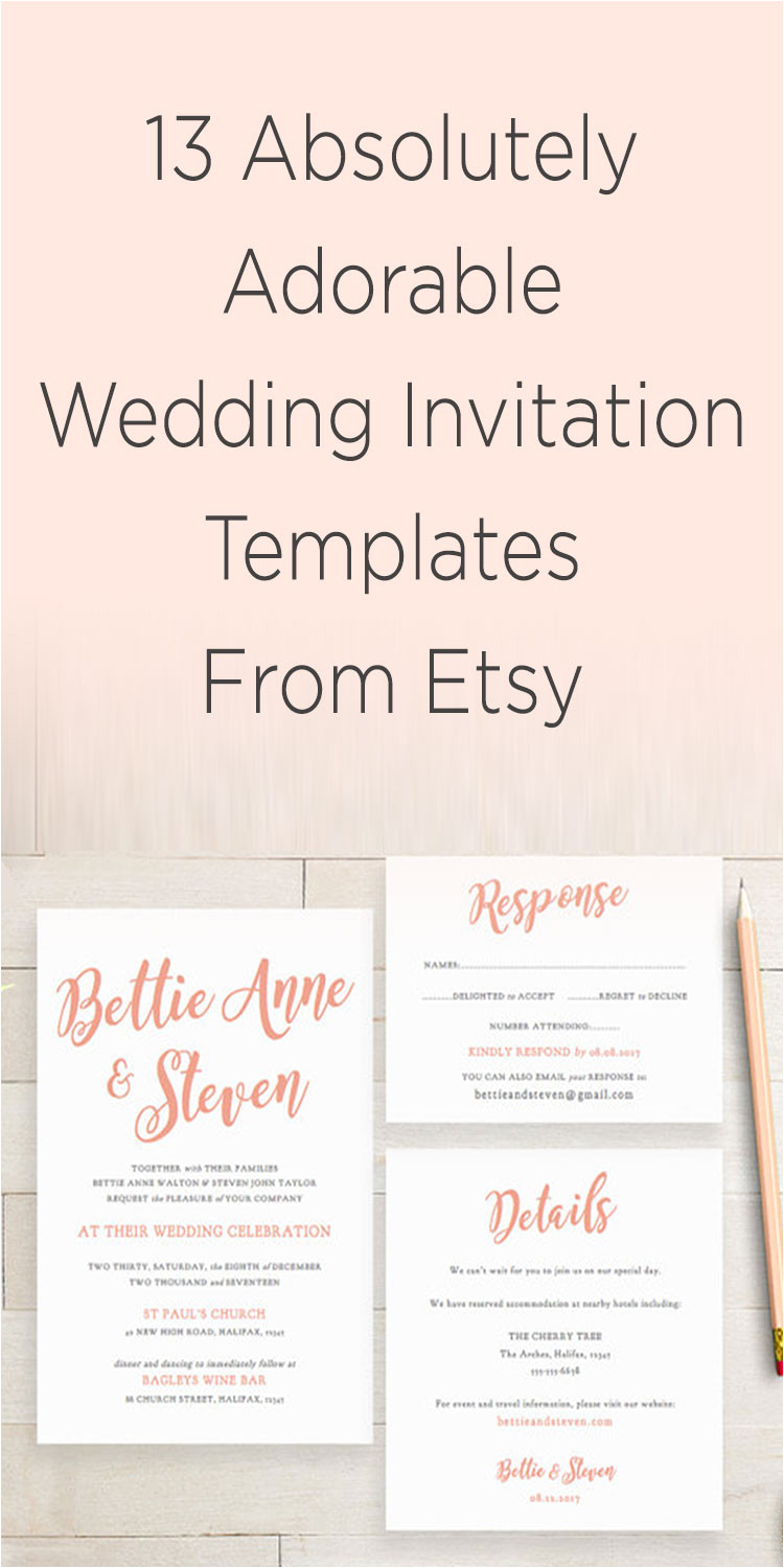 etsy wedding invitation template