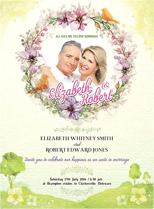 wedding invitation free psd flyer template