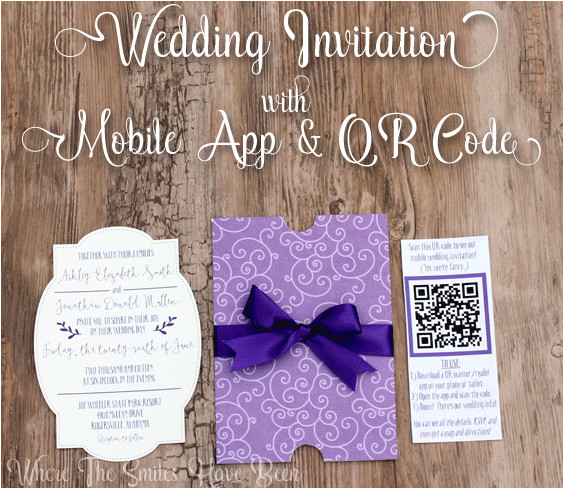 diy wedding invites with a mobile app and qr code and free cut files