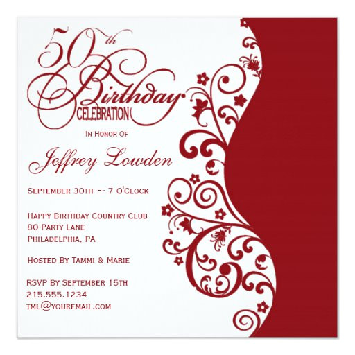 red white 50th birthday party invitation 161123132103813008