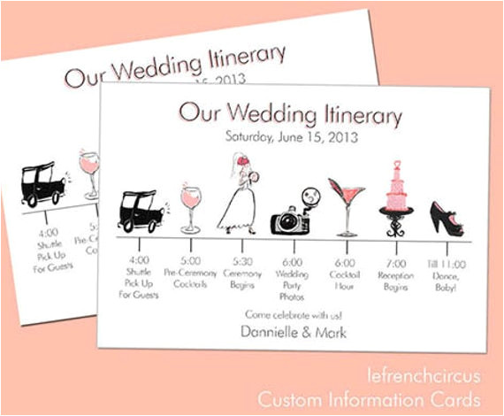 wedding timeline itinerary information