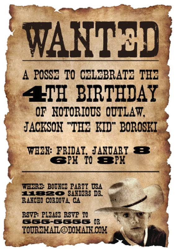 20 5x7 wanted poster western themed