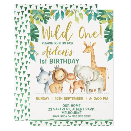 boys wild one safari first birthday invitation 256796070838771020