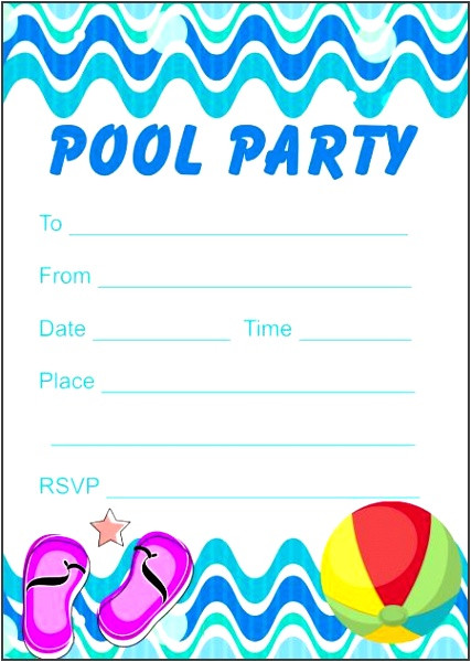 pool party invitation templates word