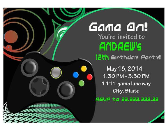 video game invite game party invitation