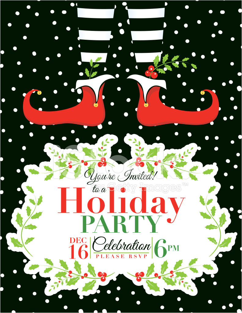 elf christmas party invitation template 1346139