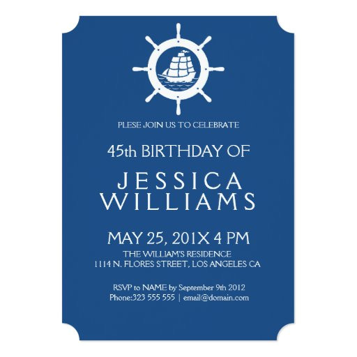 nautical boat wheel birthday party invitation 256580946413392183