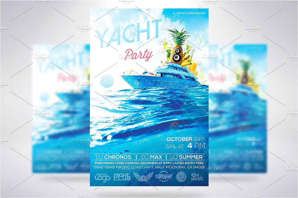 942393 yacht party flyer