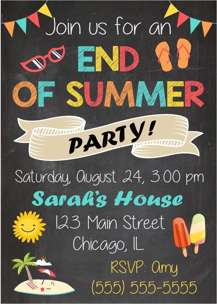 great end of school party invitation templates gallery