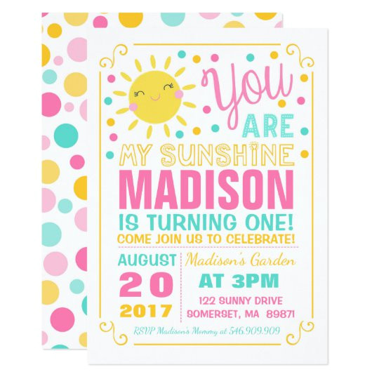 you are my sunshine 1st birthday party invitation 256260169087164256