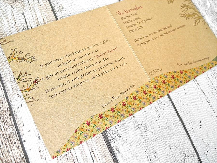 in the forest z fold wedding invitation