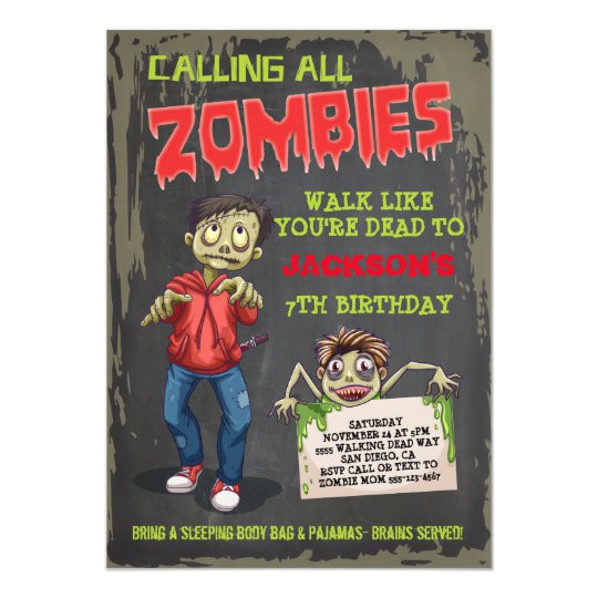 zombie birthday party invitations 256761689993373498