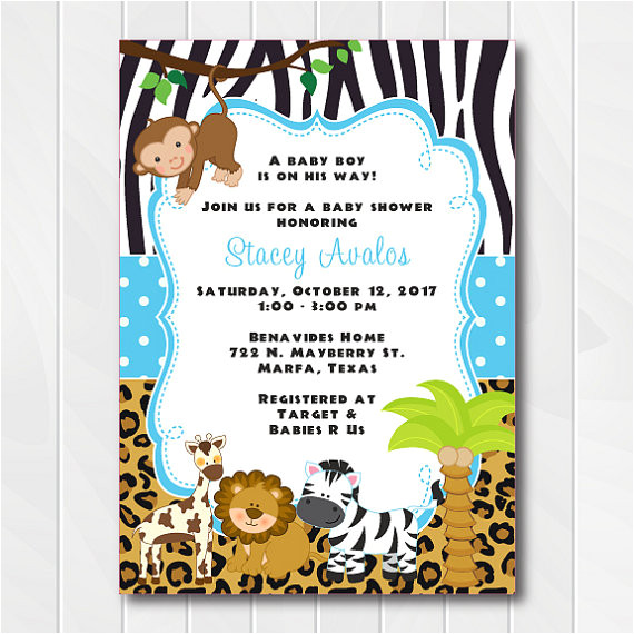 jungle safari invitations for boys