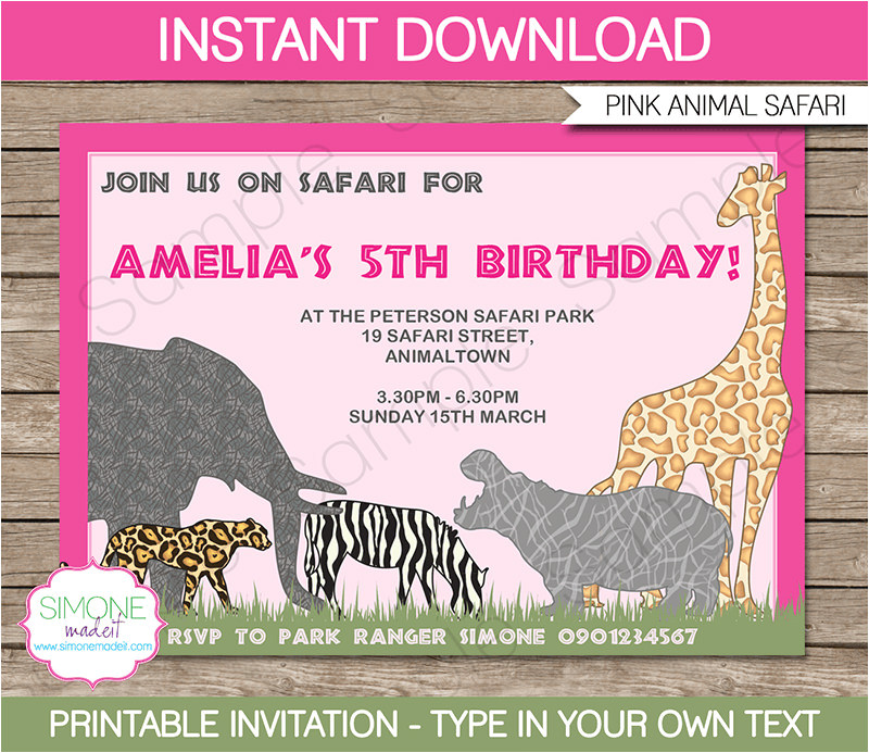 p free printable safari animal birthday party invitations 28663