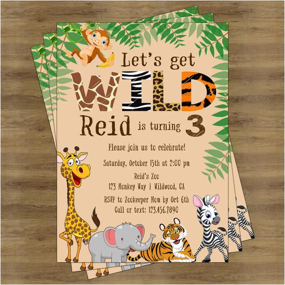 safari birthday invitation jungle
