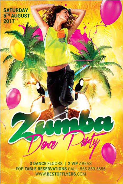 zumba dance free flyer and poster template
