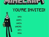 10 Year Old Boy Birthday Party Invitation Wording Ben Ics Minecraft Invitation 1