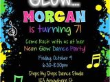 13th Birthday Dance Party Invitations Glow Dance Party Birthday Invitations $1 00 Each