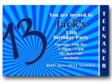 13th Birthday Party Invitations for Boys Personalised Boys Girls Teenager 13th Birthday Party