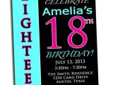 18th Birthday Party Invitations Free 18th Birthday Pink Black and Cyan Party Printable