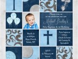 1st Birthday and Baptism Combined Invitations Colorful Baptism Invitation event Colors Wording