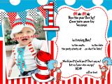 1st Birthday Invitations Templates with Photo Free Dr Seuss 1st Birthday Invitation Template