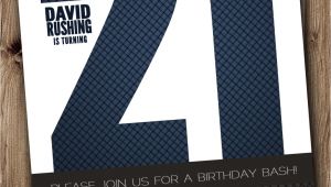 21st Birthday Invitations Male 21st Birthday Party Invitation for Man Male Blue Silver