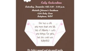 2nd Baby Girl Shower Invitations Diaper Second Baby Girl Shower Invitation 5" X 7