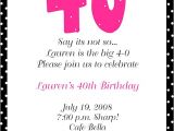 40th Birthday Party Invitation Wording 40th Birthday Party Invitation Wording
