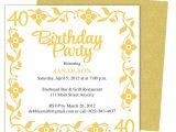 40th Birthday Party Invitations Templates Free 40th Party Invitation Template Free