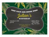 420 Party Invitations Marijuana Badge Birthday Party Invitations – Paper Blast