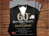 60th Birthday Invitations for Him Casino 60th Birthday Invitation Adult Man Birthday Party