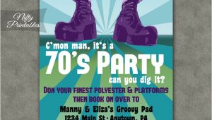 70 theme Party Invitation Wording 70s Party Invitations Nifty Printables