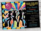 70s Party Invitations Templates Cool Retro 70 39 S Disco Birthday Invitation Adult or Child