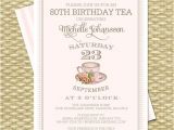 70th Birthday Brunch Invitations 80th Birthday Tea Party Invitation Adult Milestone Birthday