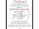 70th Birthday Invitation Wording Classic 70th Birthday Celebrate Party Invitations