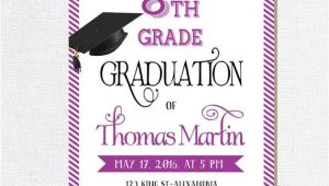 8th Grade Graduation Invitation Ideas 8th Grade Graduation Invite Printable Graduation Invitation
