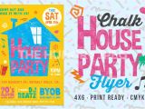 90s House Party Invitation Template Chalk House Party 90 S Retro Flyer by Lucion Creative