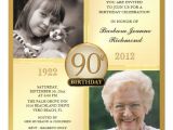 90th Birthday Photo Invitations Gold 90th Birthday Invitations then & now 2 S 5 25