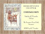 A5 Party Invitation Template Diy Digital Printable A5 Vintage Santa Claus and Reindeer