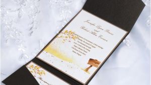Affordable Pocket Wedding Invitations Cheap Garden Rustic Tree Pocket Wedding Invitation Iwps095