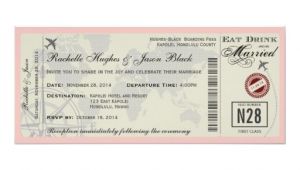 Airline Ticket Wedding Invitation Template Free Airline Ticket Wedding Invitation Zazzle