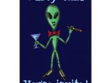 Alien Birthday Invitations Funny Cool Alien Party Invitation Card Design