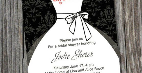 All White Bridal Shower Invitations Black and White Inexpensive Wedding Dress Bridal Shower