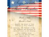 American Flag Wedding Invitations Patriotic Us Flag Vintage Style Wedding Invitation