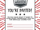 American Ninja Warrior Birthday Invitation Template American Ninja Warrior Birthday Party Ninja Warrior